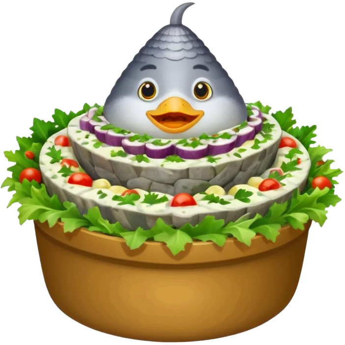 salad herring under a fur coat emoji