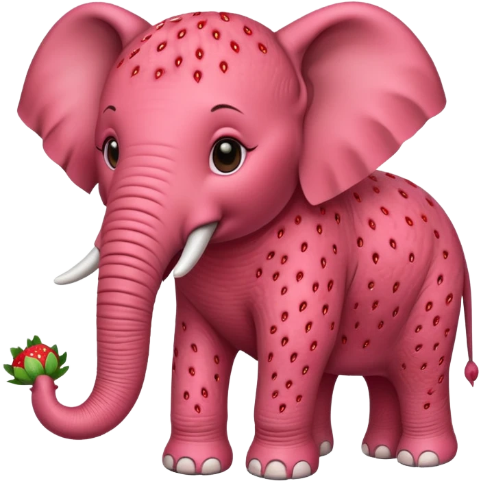 Hazme un elefante con piel de fresa emoji