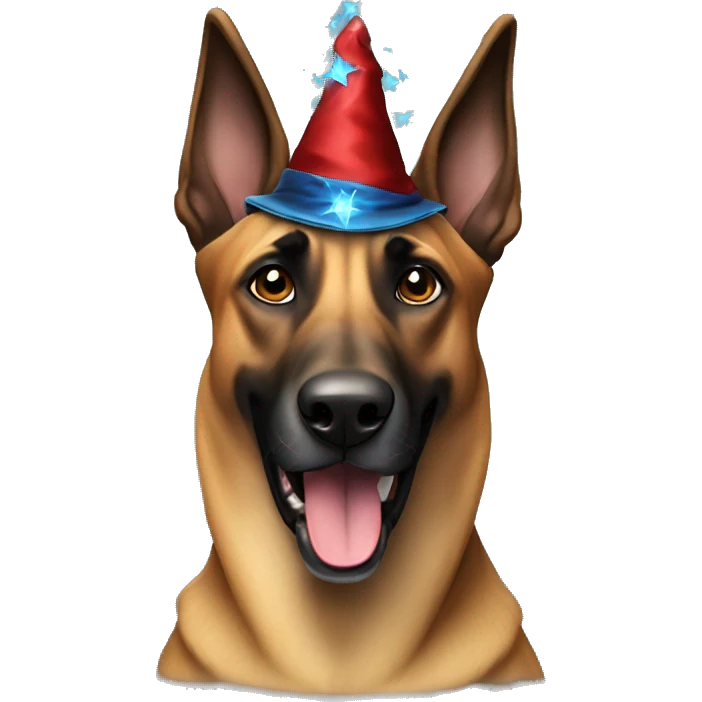 malinois dog with wizard  emoji