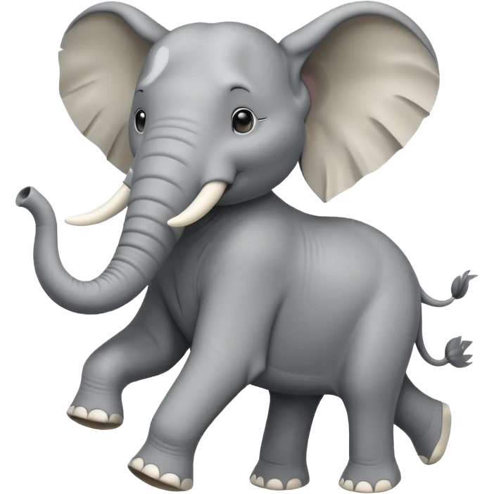 an elephant running with a paper in its mouth  emoji