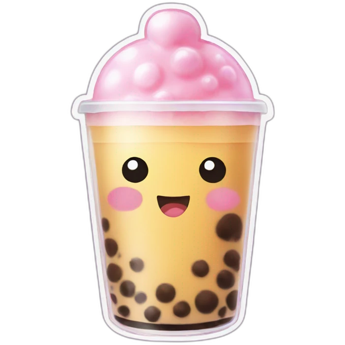 Bubble tea kawaii visage emoji