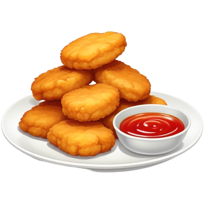 Chicken nuggets and Asian sweet and sour sauce emoji