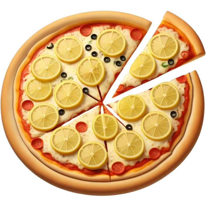 pizza with lemon slices on top emoji