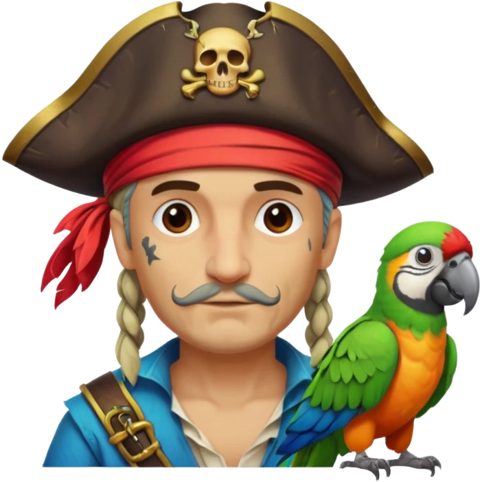 pirate and parrot emoji