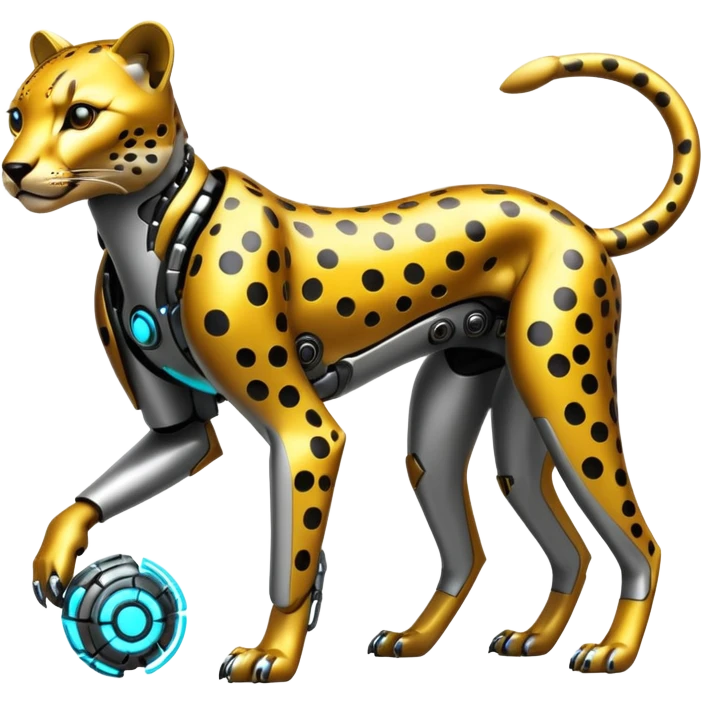 Shiny advanced futuristic Cyberpunkcl cheetah (full body) emoji