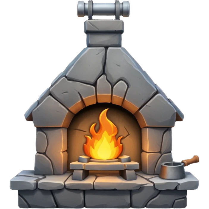 A stone blacksmith forge emoji