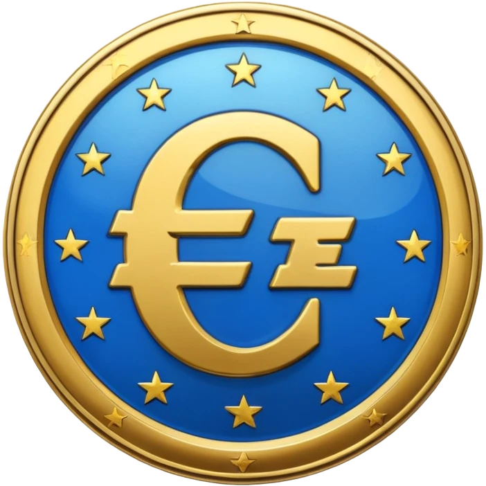 euro coin blue fun emoji