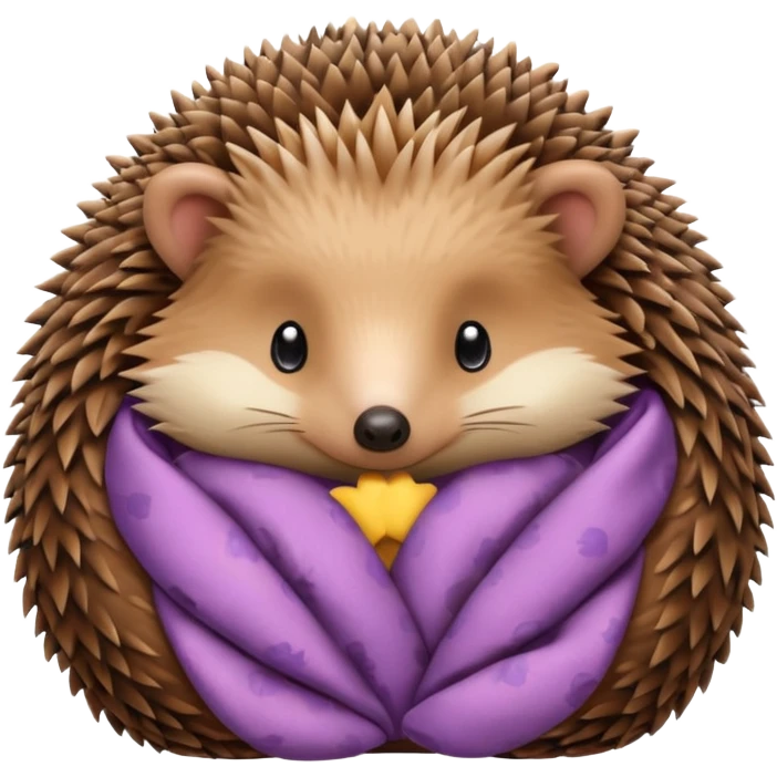 hedgehog in pajama curled up emoji