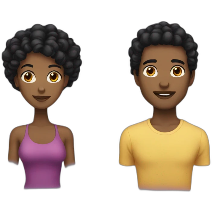 black women black hair and guy emoji