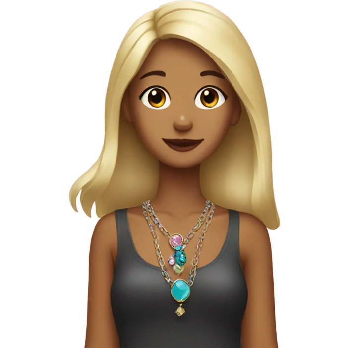 girl with dog and jewelry emoji