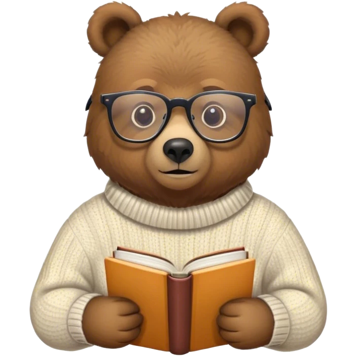 The Self-Deprecating Study Bear emoji