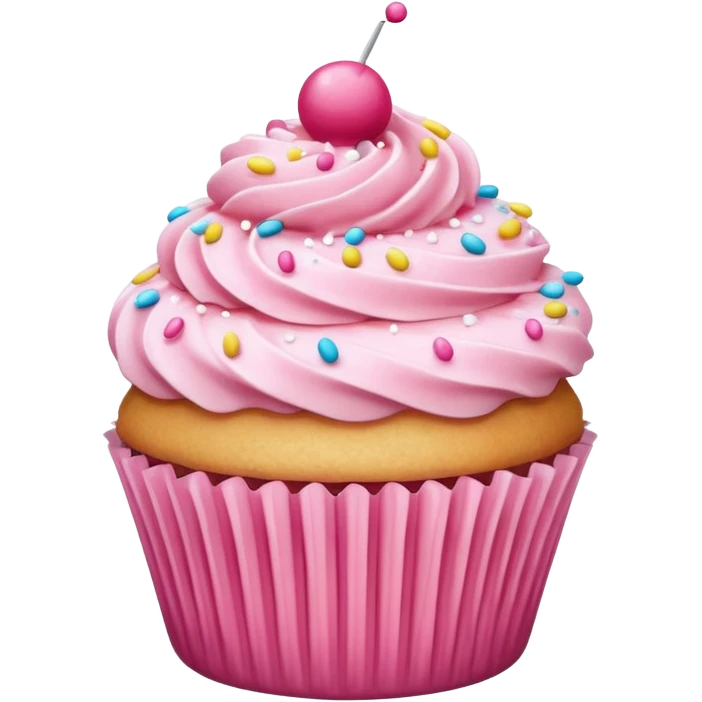 Cupcake with pink icing emoji