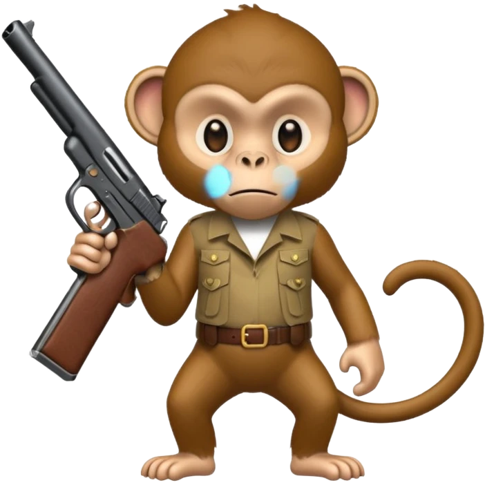 Monkey holding a gun emoji