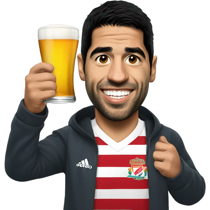 Luis Suárez drink beer emoji