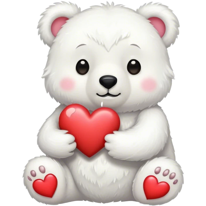 white bear with heart emoji