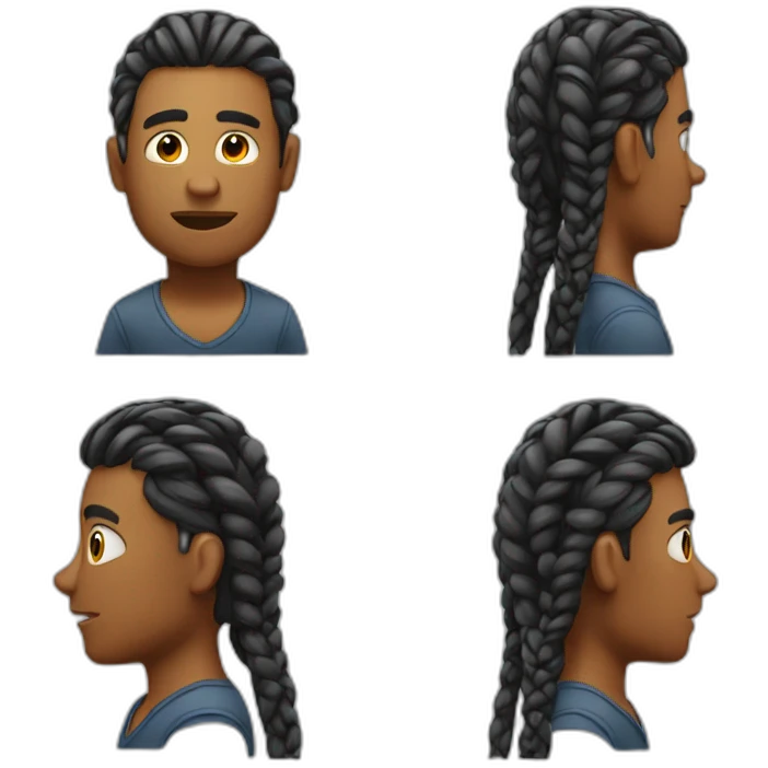 Guy with braids scratching his head emoji