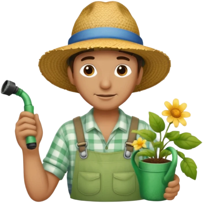 Gardner with hose emoji