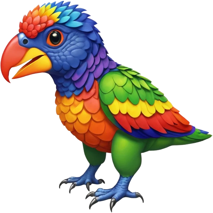 Rainbow lorikeet dinosaur emoji
