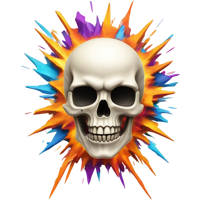 Skull with explosion head emoji