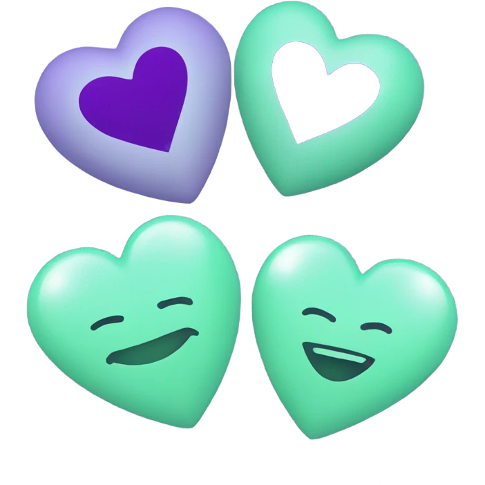 Mint heart+Perple heart emoji