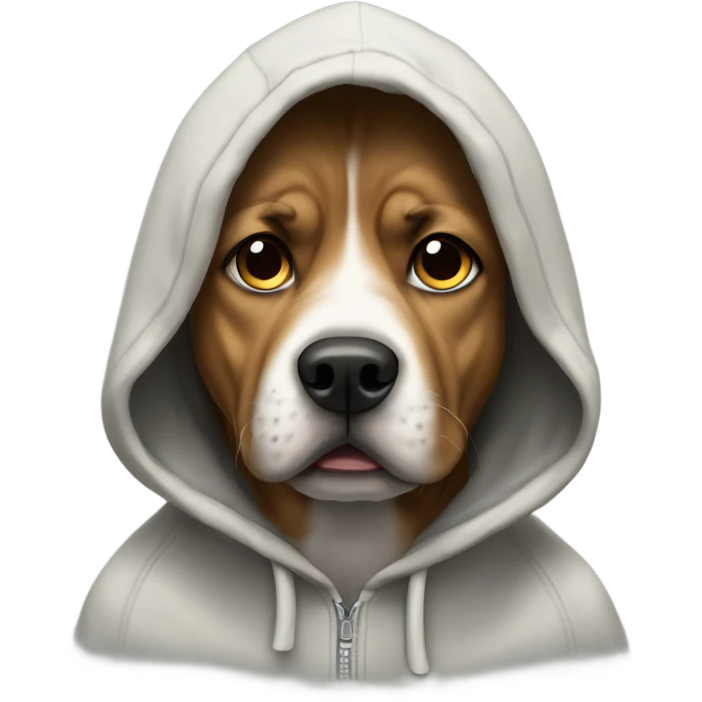 crying dog with hoodie on emoji