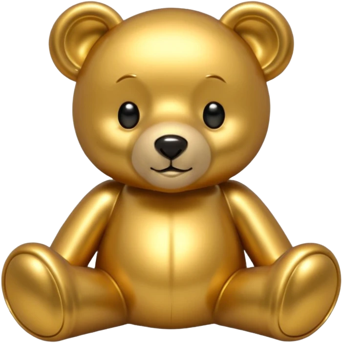 gold metal glow tedy bear emoji
