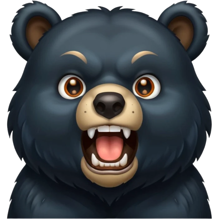 black bear growling emoji