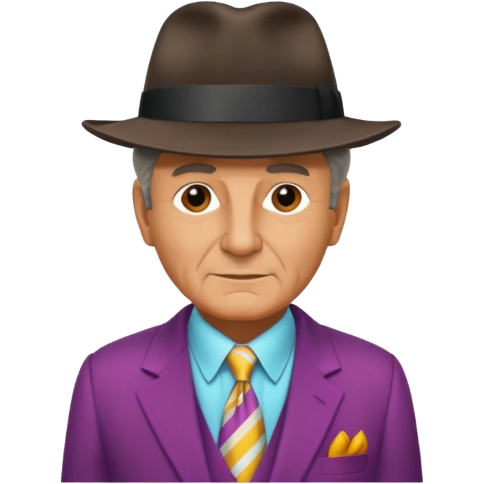 Aged mobster with colored suit and hat emoji