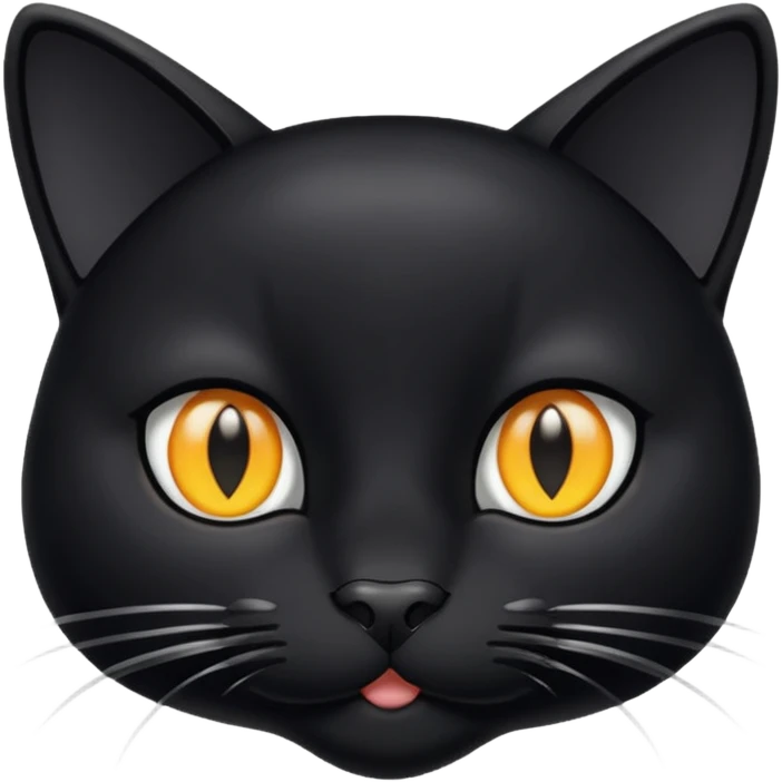 Black cat with small white marking under nose  emoji