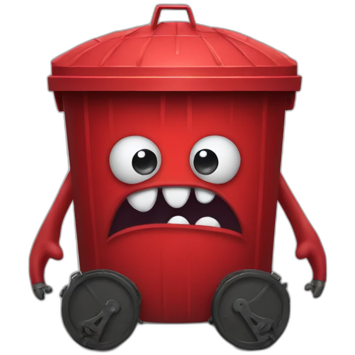 red bin monster emoji