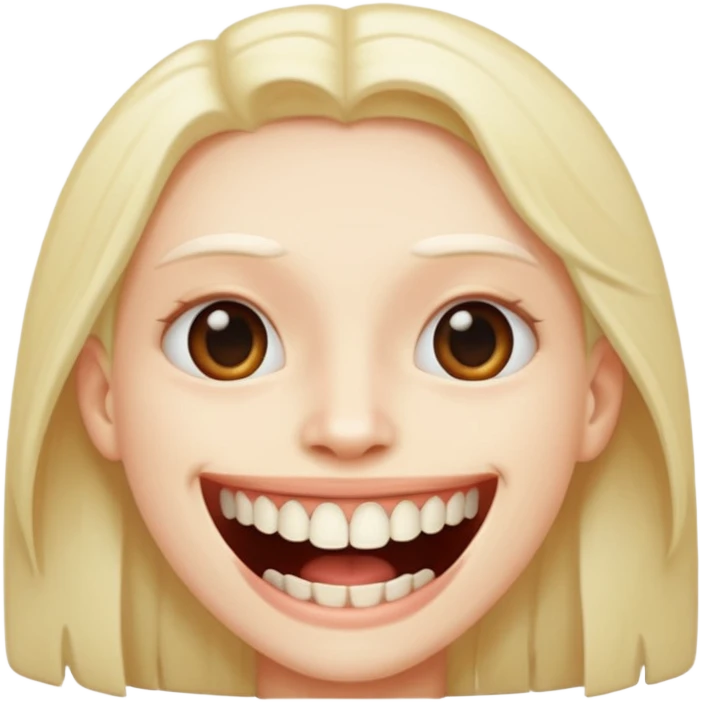 Make the teeth long emoji