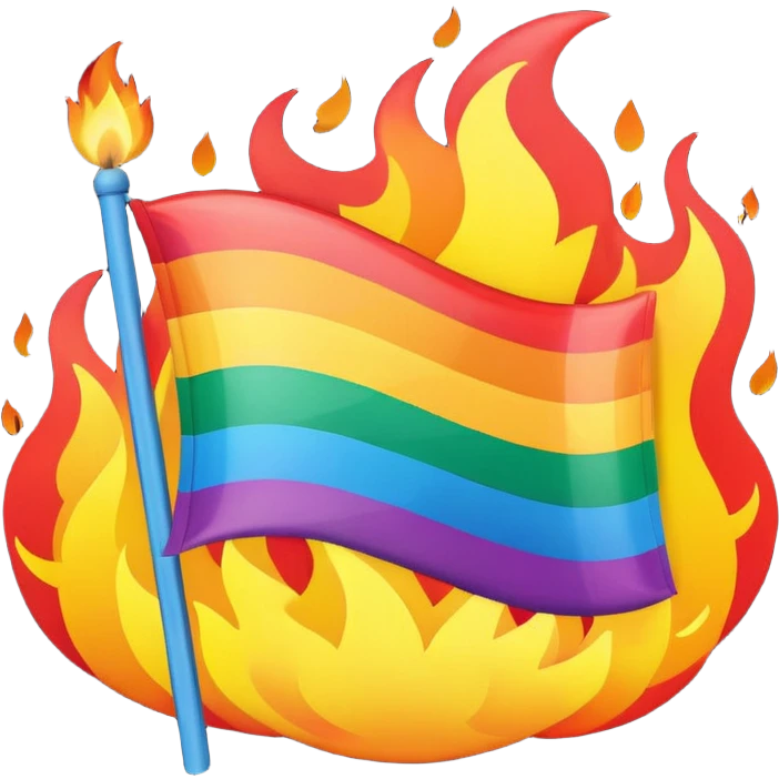 Burning rainbow flag emoji