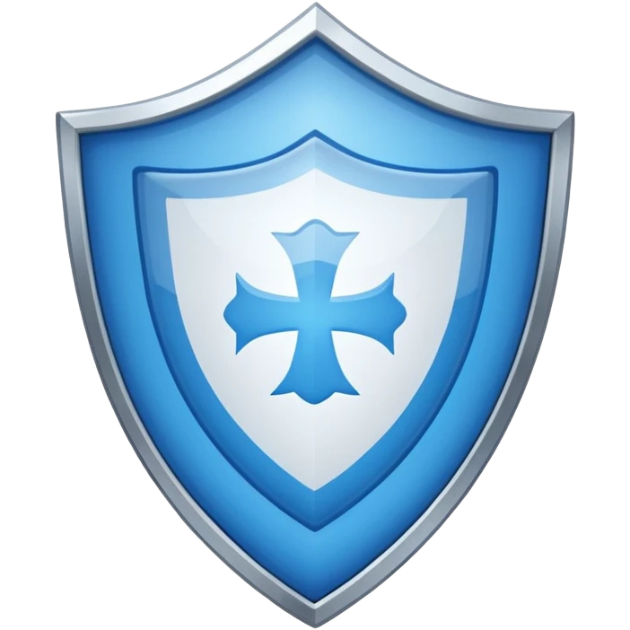 A shiny blue shield with a white 7 in the middle and a flag animation emoji
