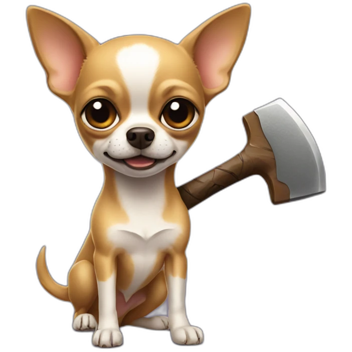 chihuahua with an axe emoji