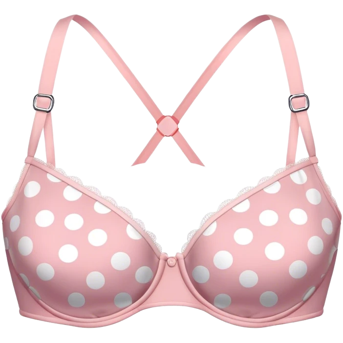 bra with light pink and white polka dots emoji