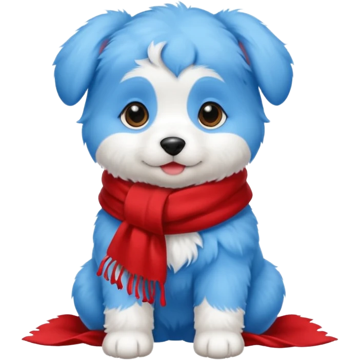 blue puppy with scarf
 emoji