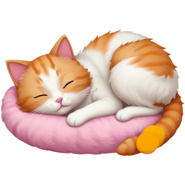 ginger and white small cat eyes closed lying down upside down emoji