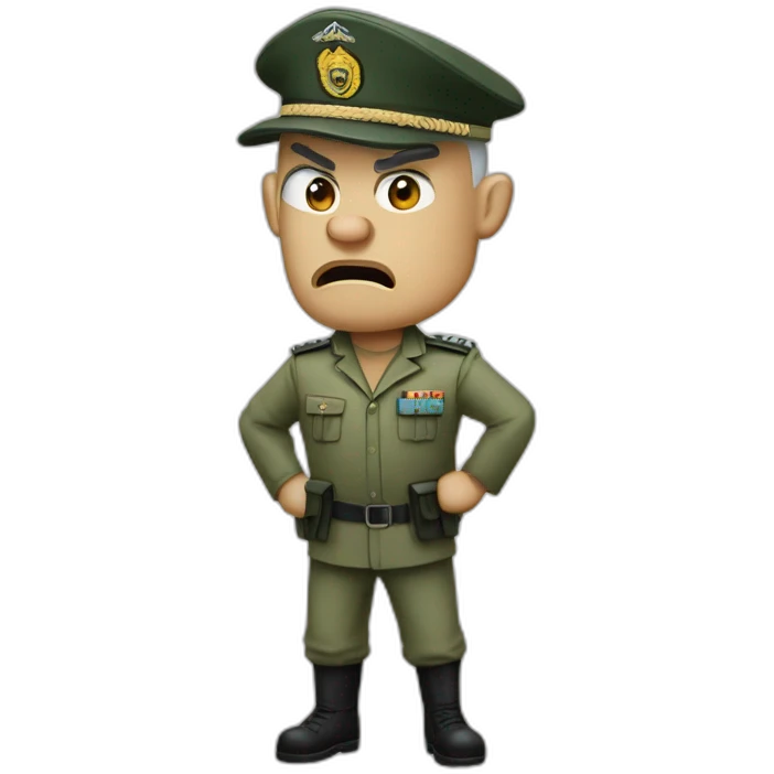 cyan beret bald angry 50 years old man no hair furious very angry frown ...