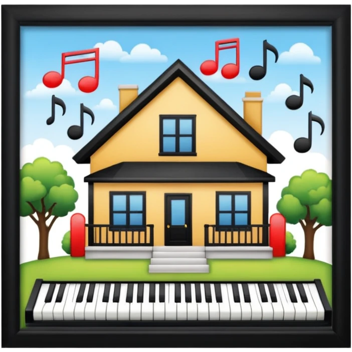 A House where music comes out emoji