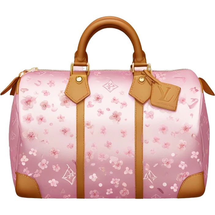 Louis Vuitton speedy with pink cherry blossom monogram and sparkles emoji