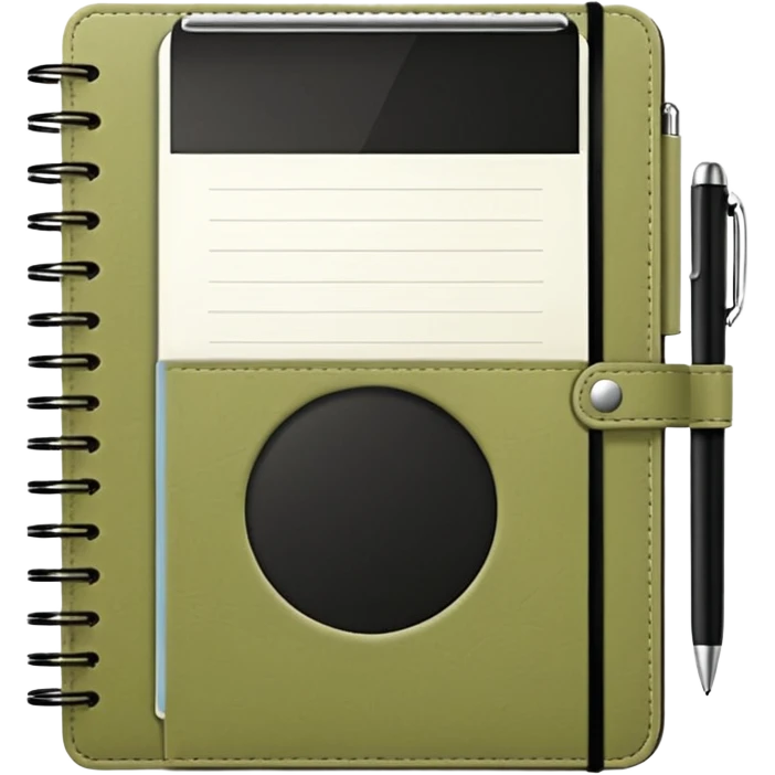 Pale olive Planner open notebook emoji
