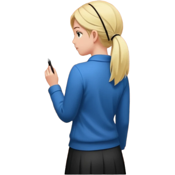 девушка стоит спиной и пишет на стене emoji