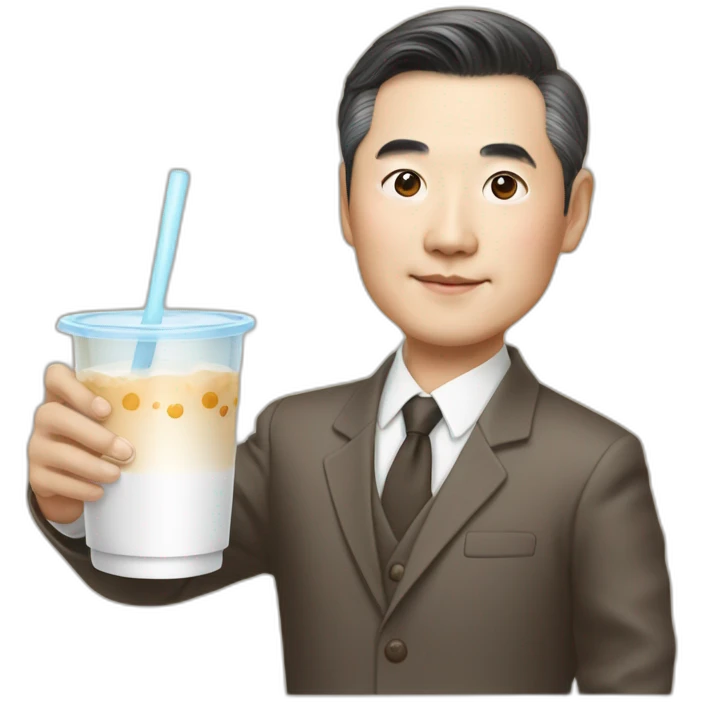 wang yi bo holding milk tea emoji