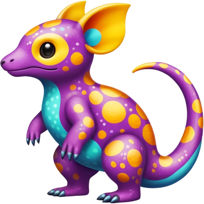 colorful vibrant Fakémon-creature with random markings (full body) emoji