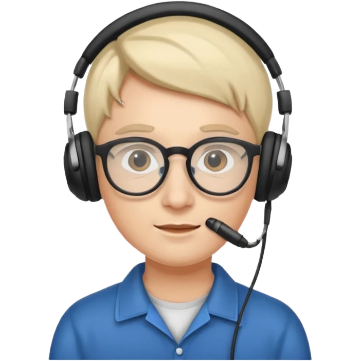 headphone and spectacles, no microphone emoji