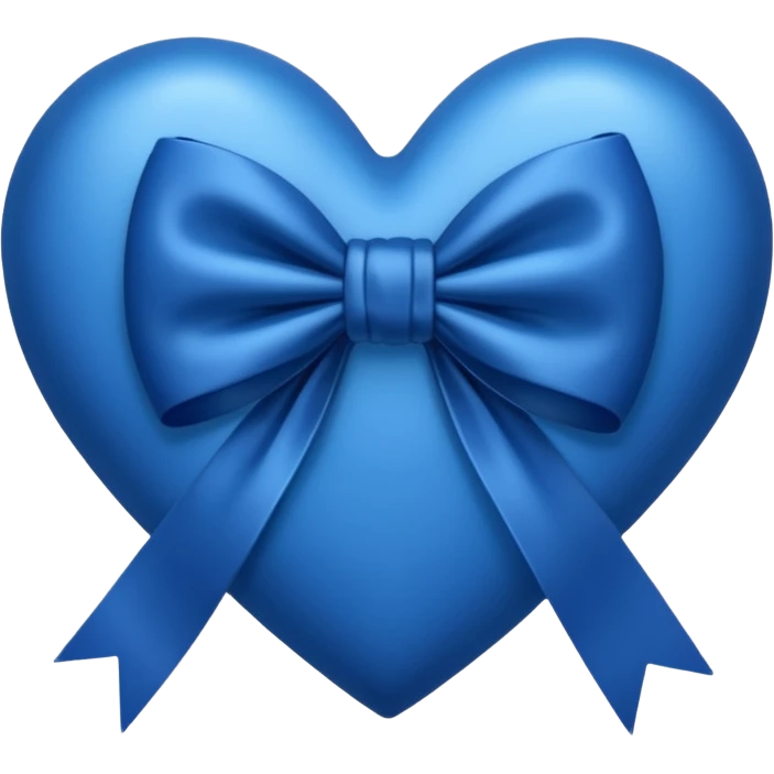 Dark blue heart and bow emoji