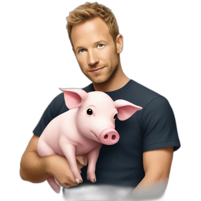 Coldplay with pig emoji