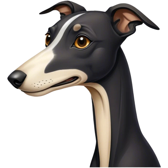 Black galgo with weite snoot emoji