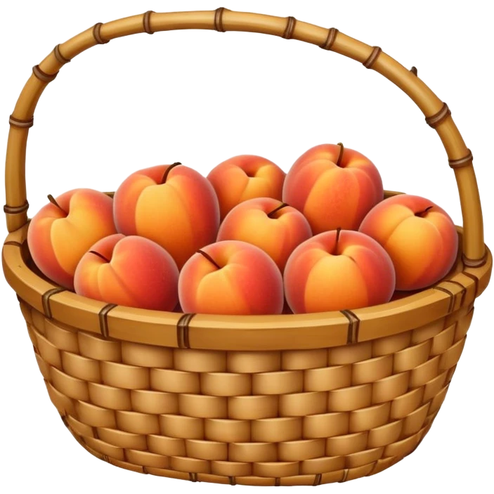 bamboo basket, peaches emoji
