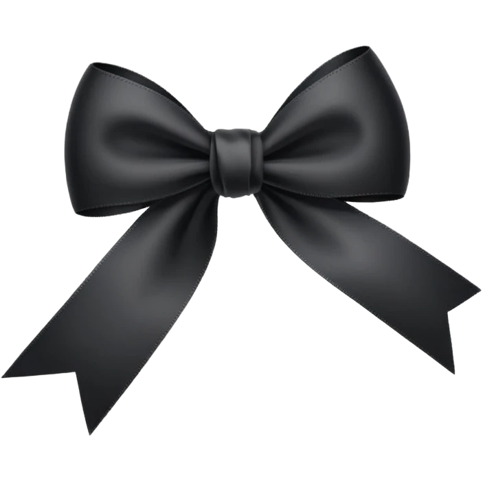 black THIN ribbon bow emoji
